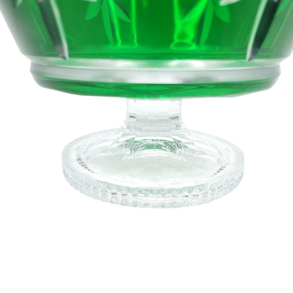 Waterford Marquis Crystal Compote Bowl Footed Pedestal Cut Glass Emerald Green - Picture 6 of 8